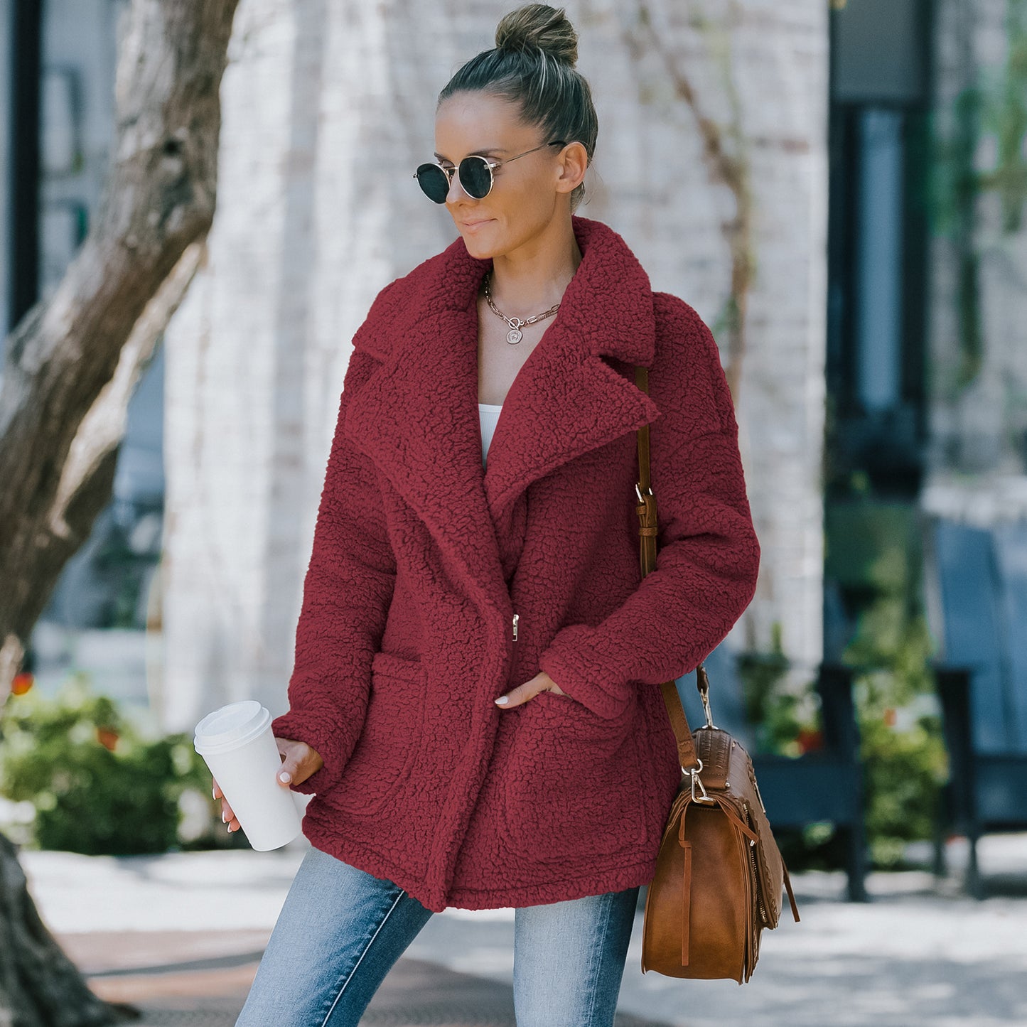 Faux Lapel Coat